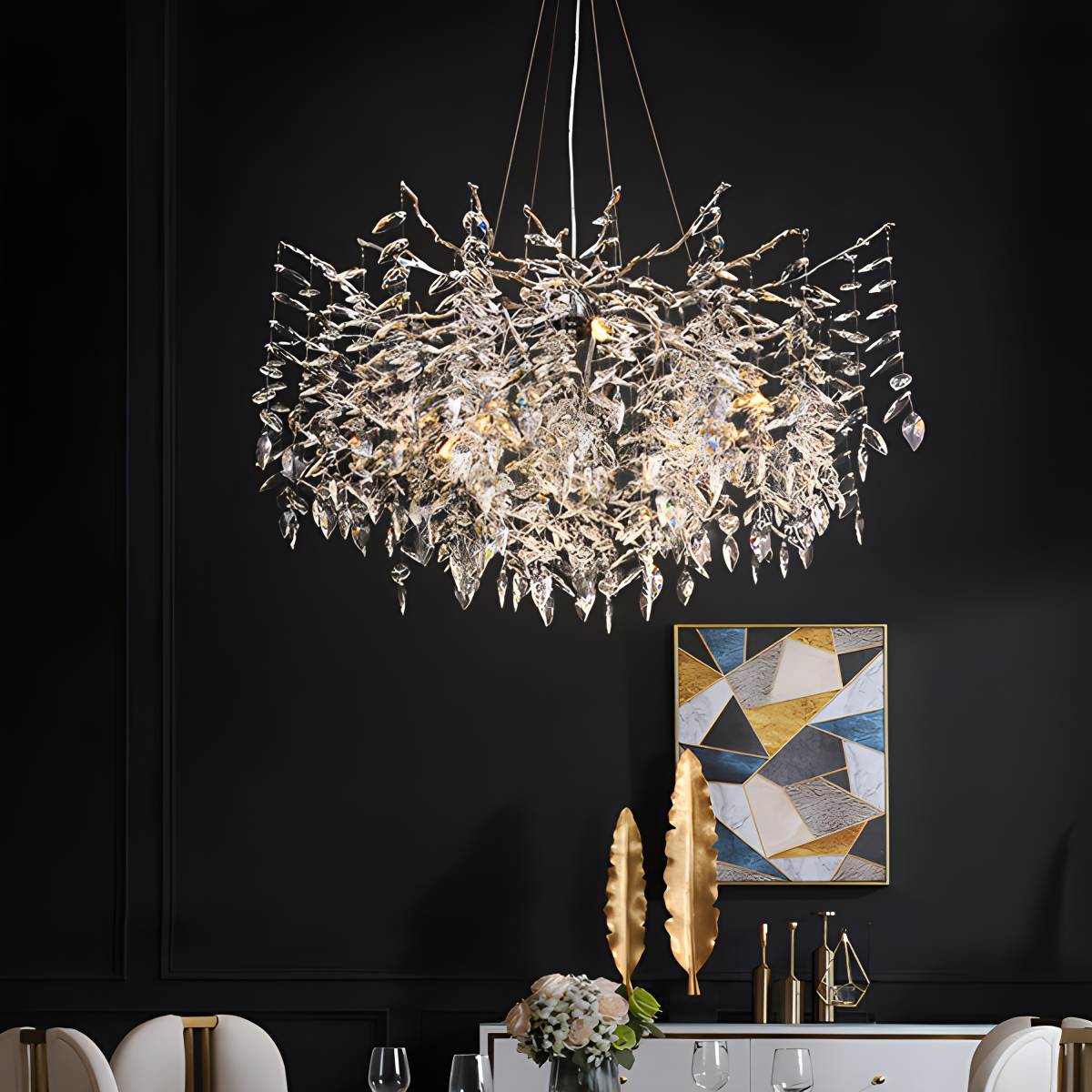 Leaf Crystal Chandelier