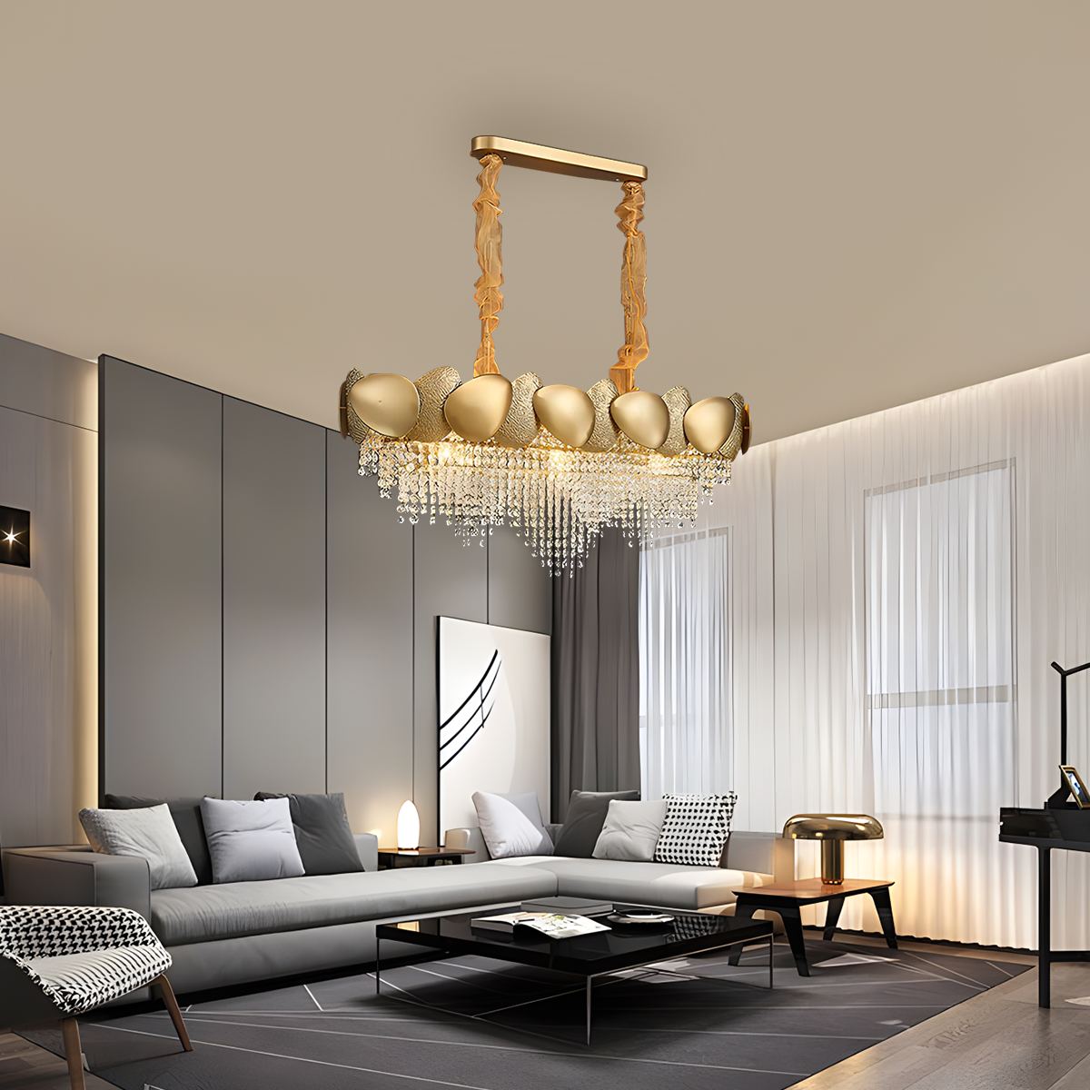 Luxurious Crystal Golden Chandelier