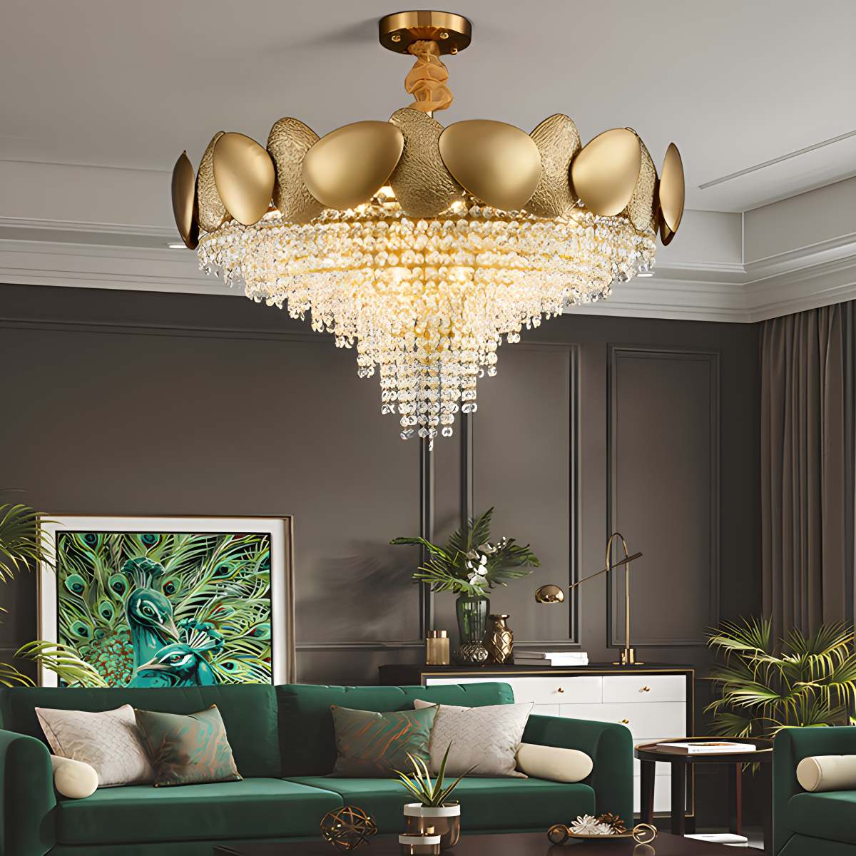 Luxurious Crystal Golden Chandelier