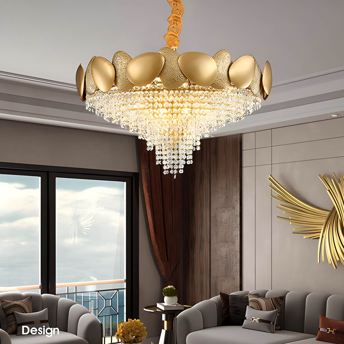 Luxurious Crystal Golden Chandelier