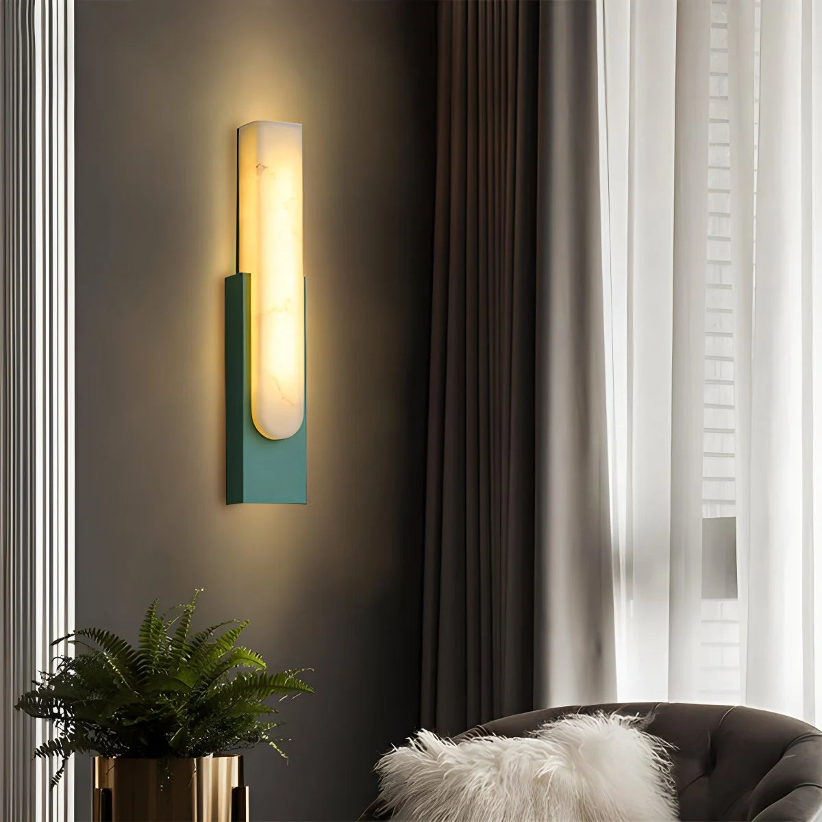 Antizer Chinese Style Alabaster Wall Lamp for Bedroom