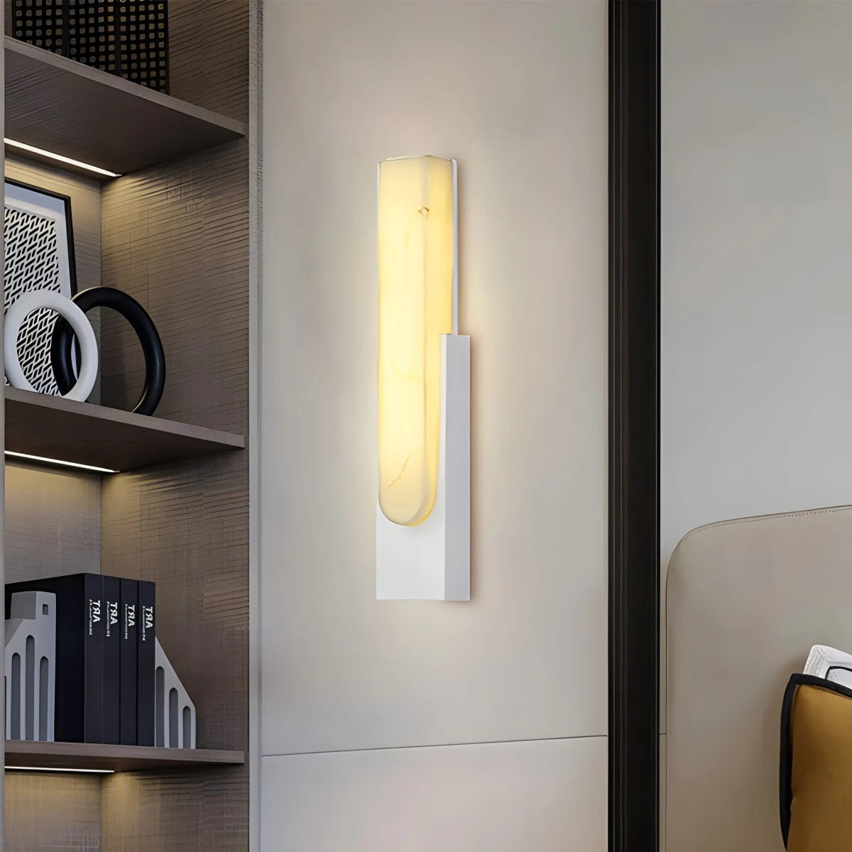 Antizer Chinese Style Alabaster Wall Lamp for Bedroom
