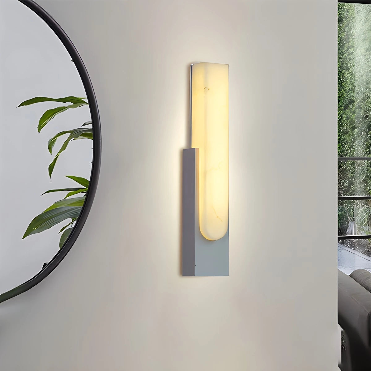 Antizer Chinese Style Alabaster Wall Lamp for Bedroom