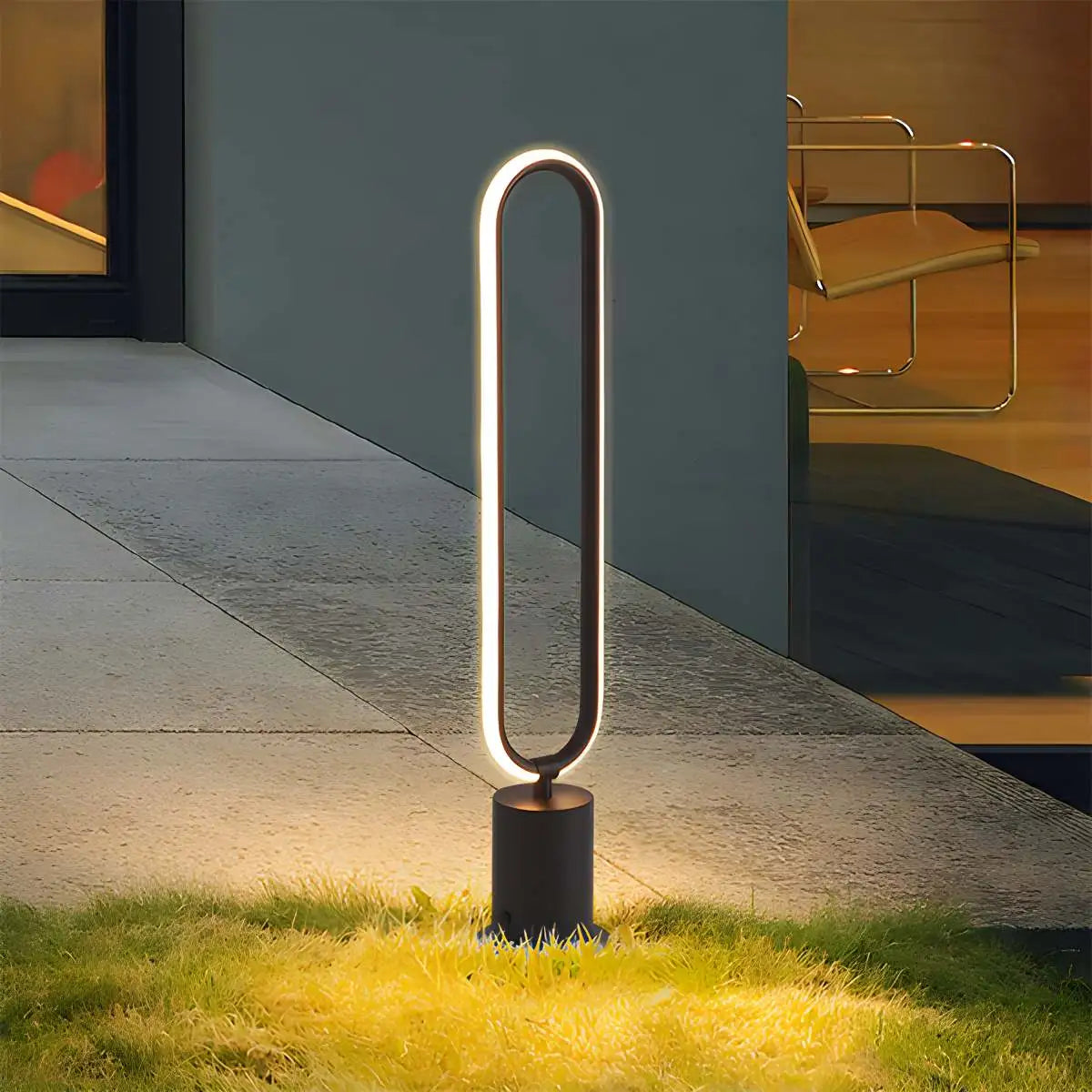 Antizer Outdoor Black Oval LED Lawn Light