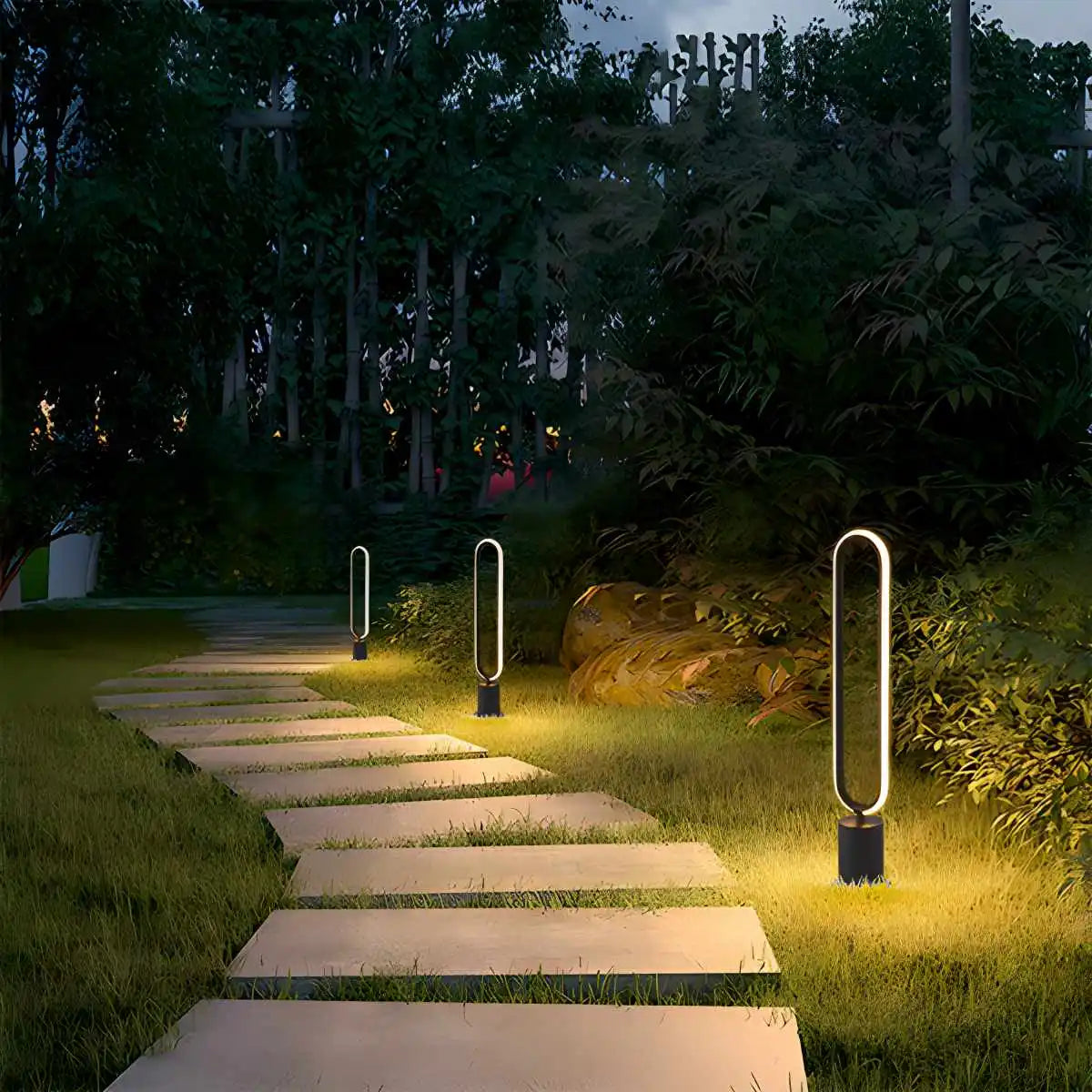 Antizer Outdoor Black Oval LED Lawn Light