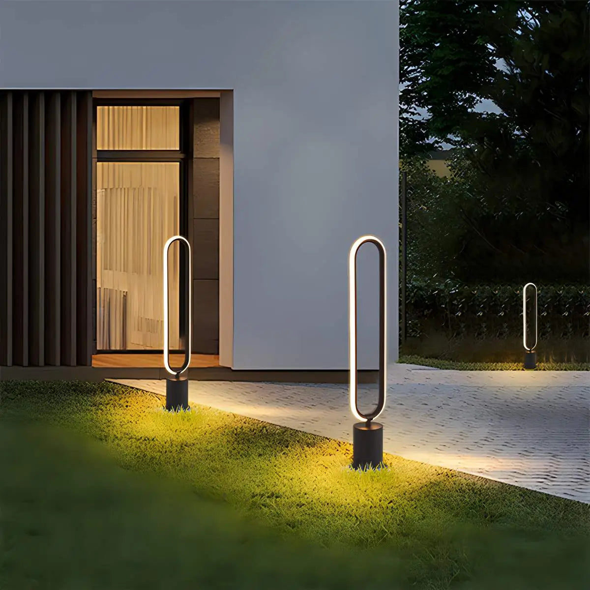 Antizer Outdoor Black Oval LED Lawn Light