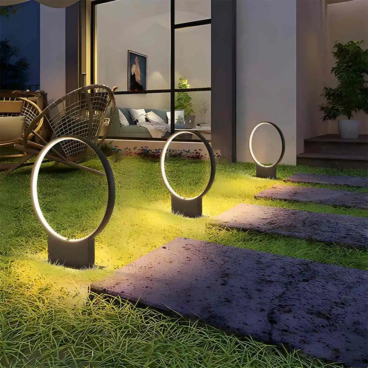 Antizer Ring Inner Glow Waterproof Lawn Light