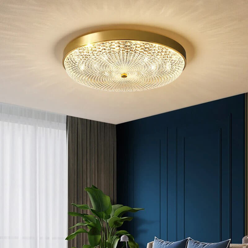 Crystal Glass Ceiling Light Ultrathin Circular