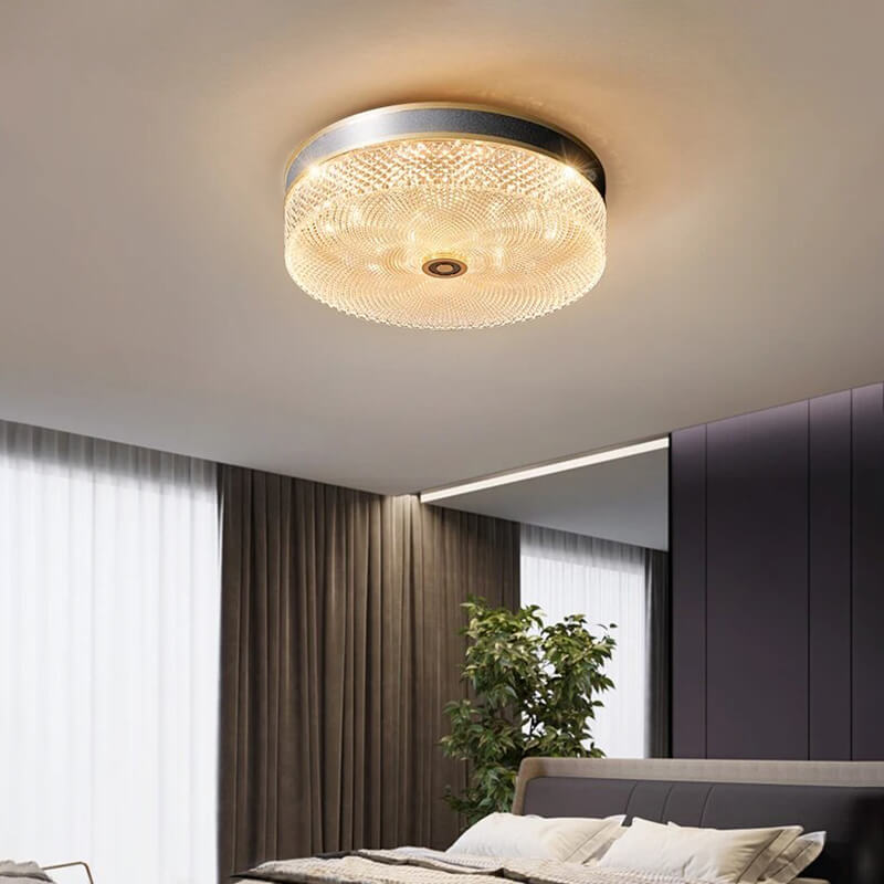 Crystal Glass Ceiling Light Ultrathin Circular