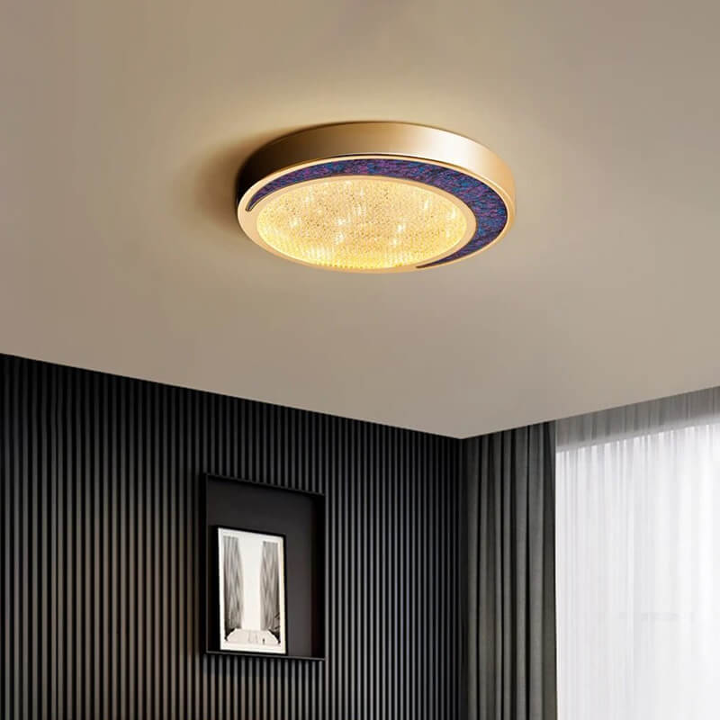 Crystal Glass Ceiling Light Ultrathin Circular