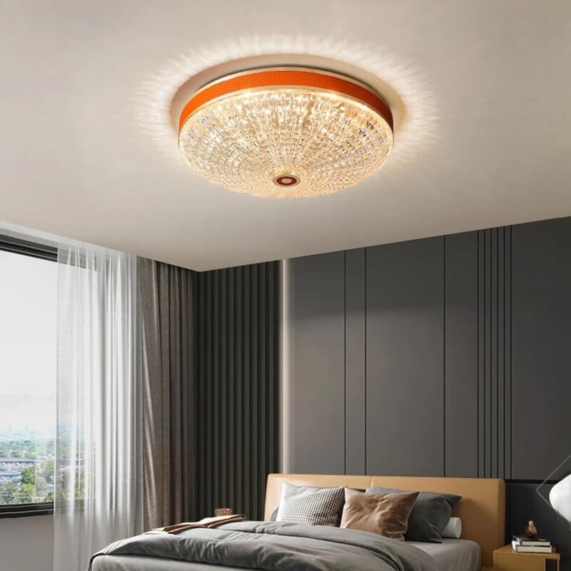 Crystal Glass Ceiling Light Ultrathin Circular