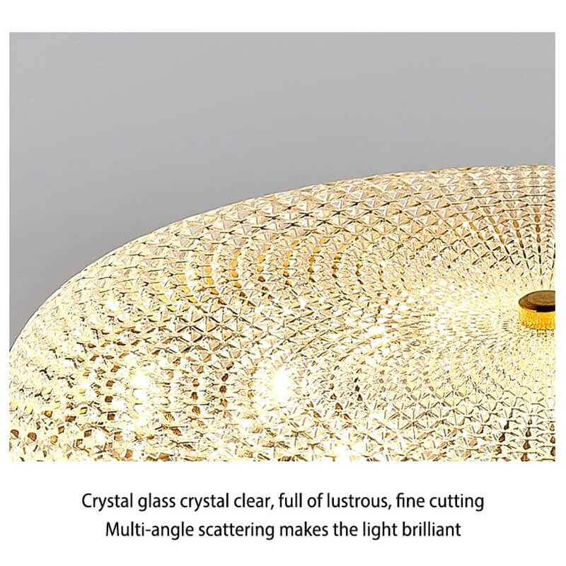 Crystal Glass Ceiling Light Ultrathin Circular