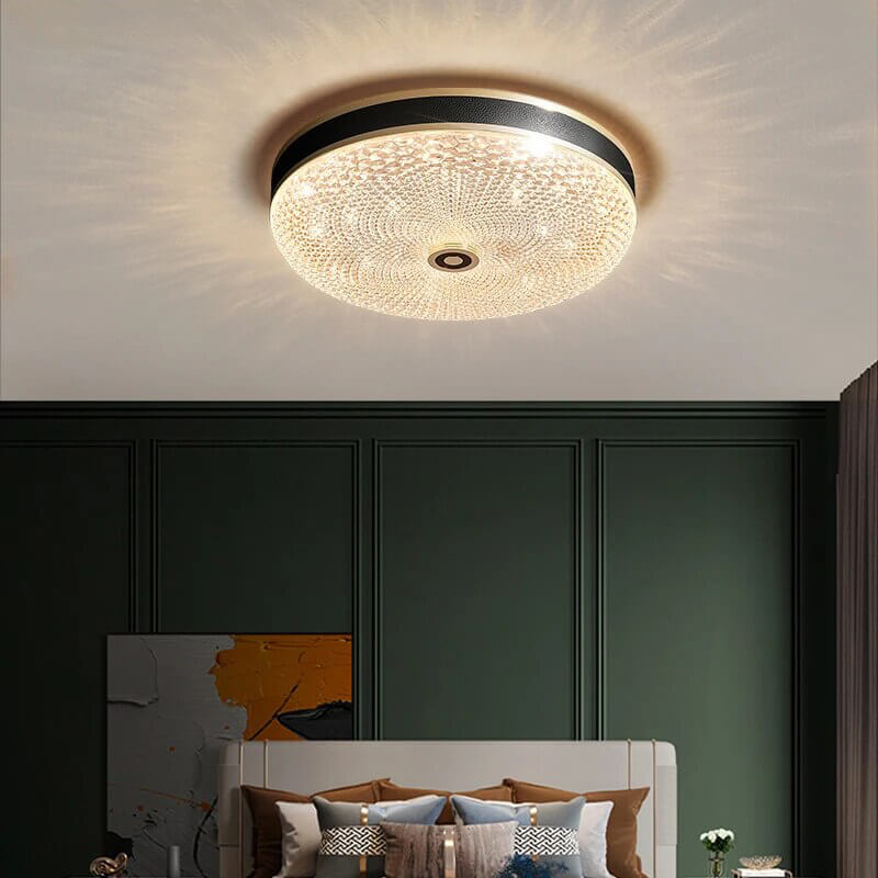 Crystal Glass Ceiling Light Ultrathin Circular