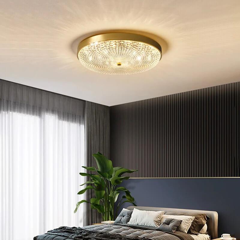 Crystal Glass Ceiling Light Ultrathin Circular