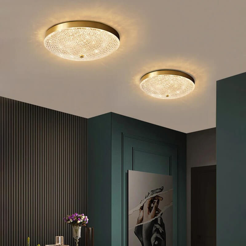 Crystal Glass Ceiling Light Ultrathin Circular