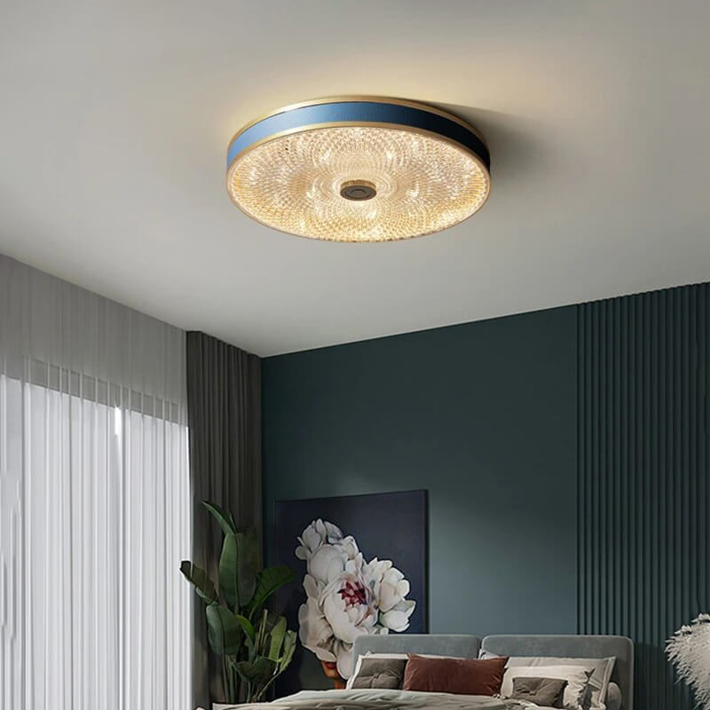 Crystal Glass Ceiling Light Ultrathin Circular