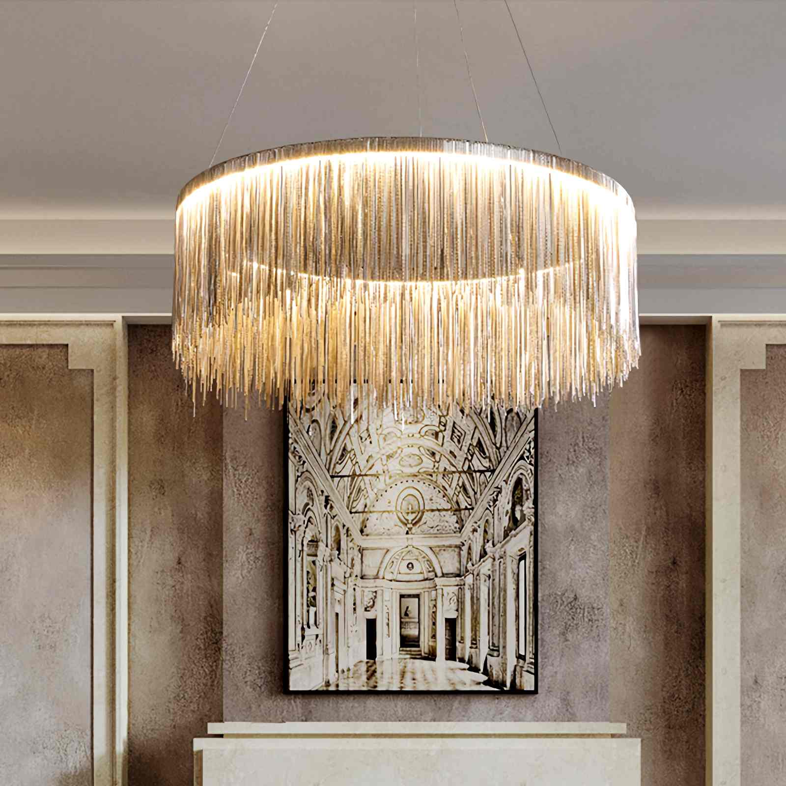 Tassel Chain Art Chandelier