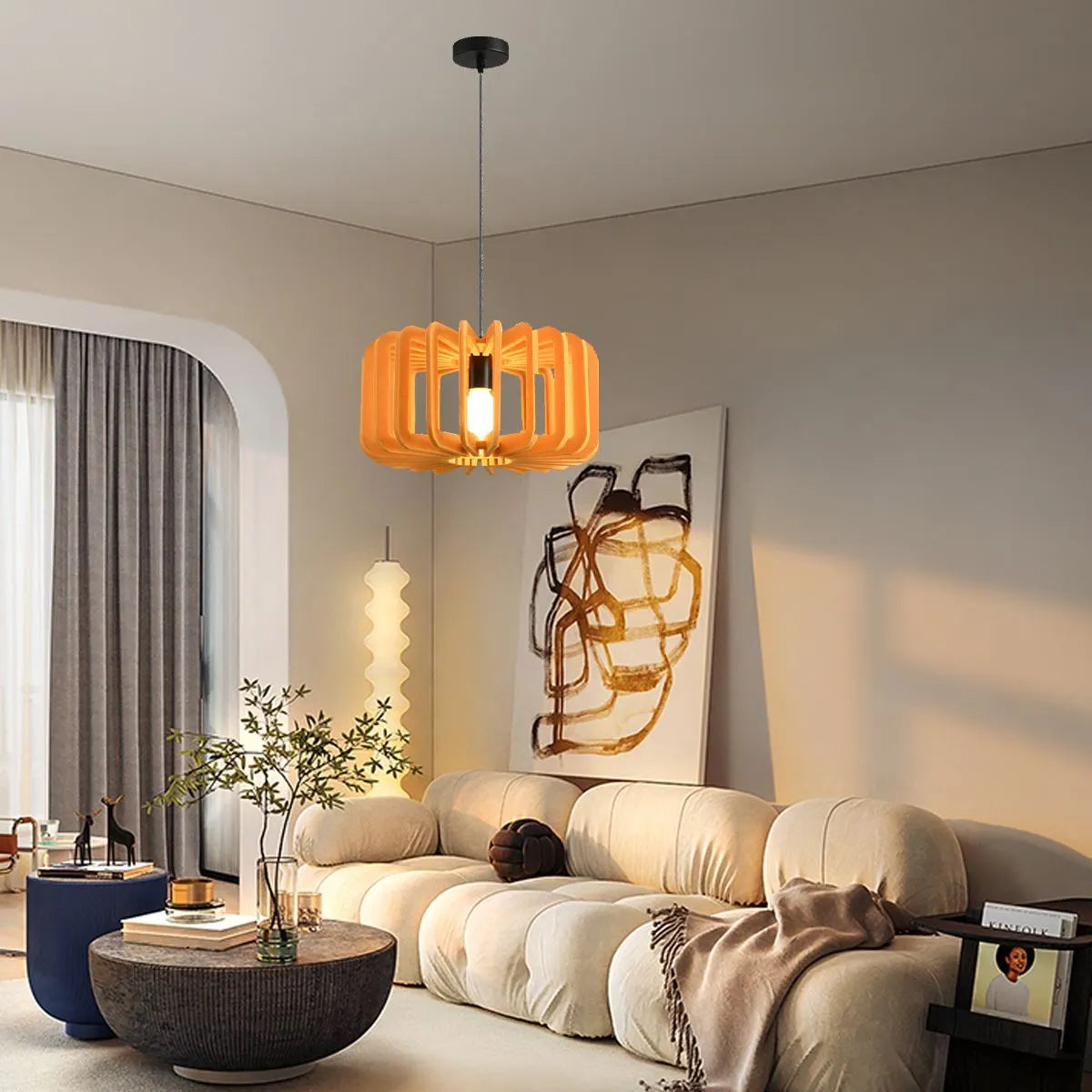 Antizer Column Shaped Birdcage Acoustic Pendant Light