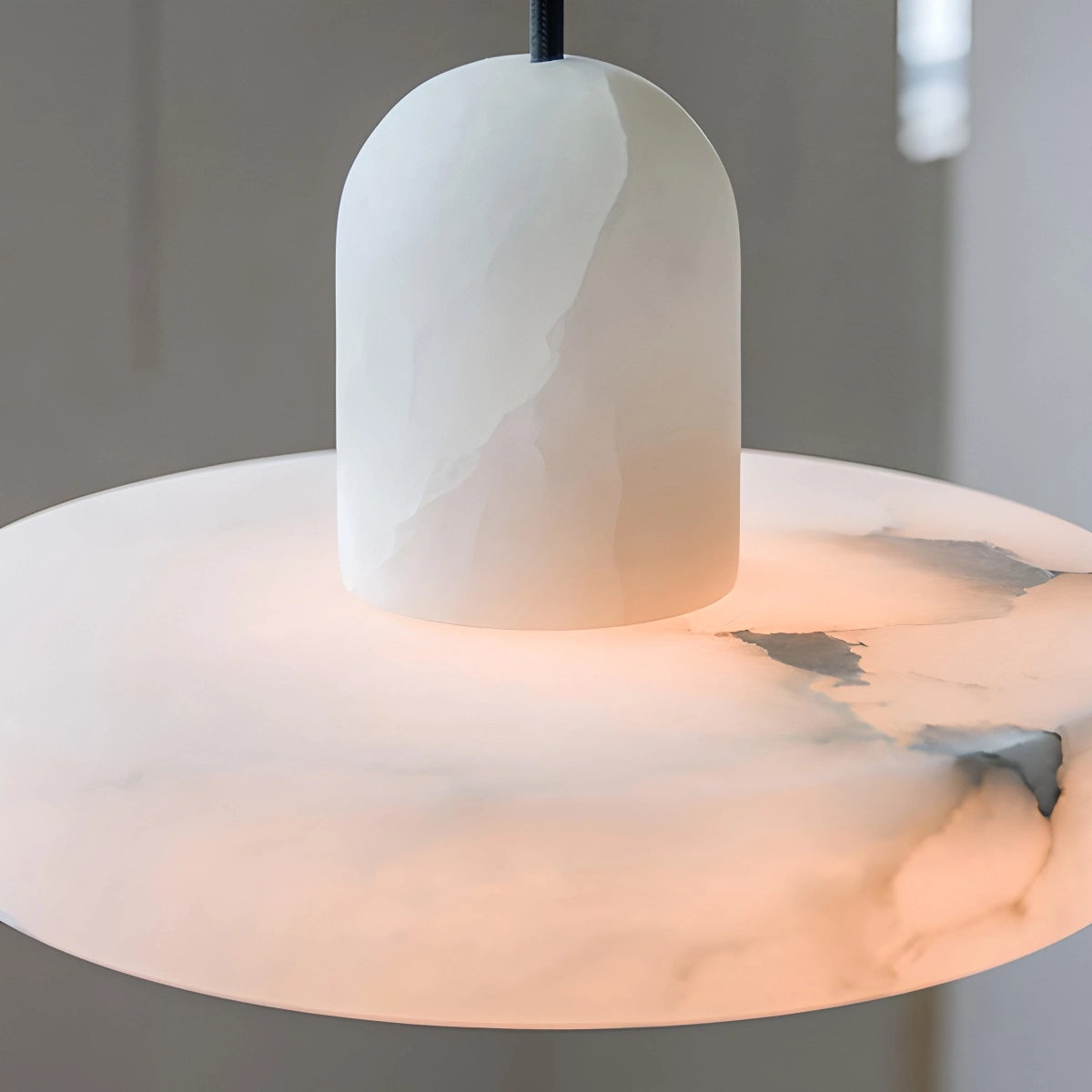 Antizer Natural Spanish Alabaster Pendant Light for Bedroom