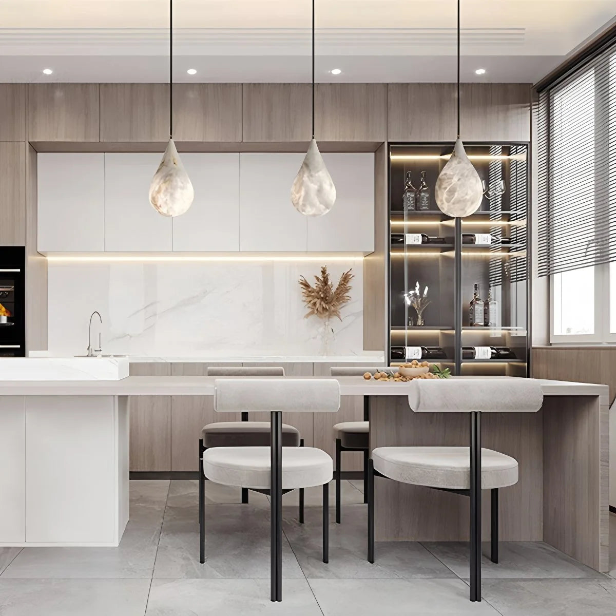 Antizer Creative Waterdrop Spanish Alabaster Pendant Light