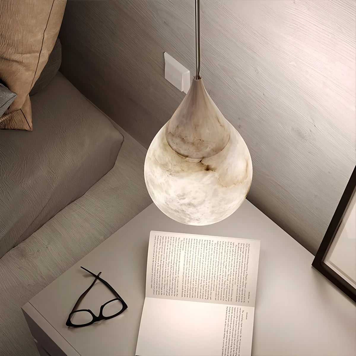Antizer Creative Waterdrop Spanish Alabaster Pendant Light
