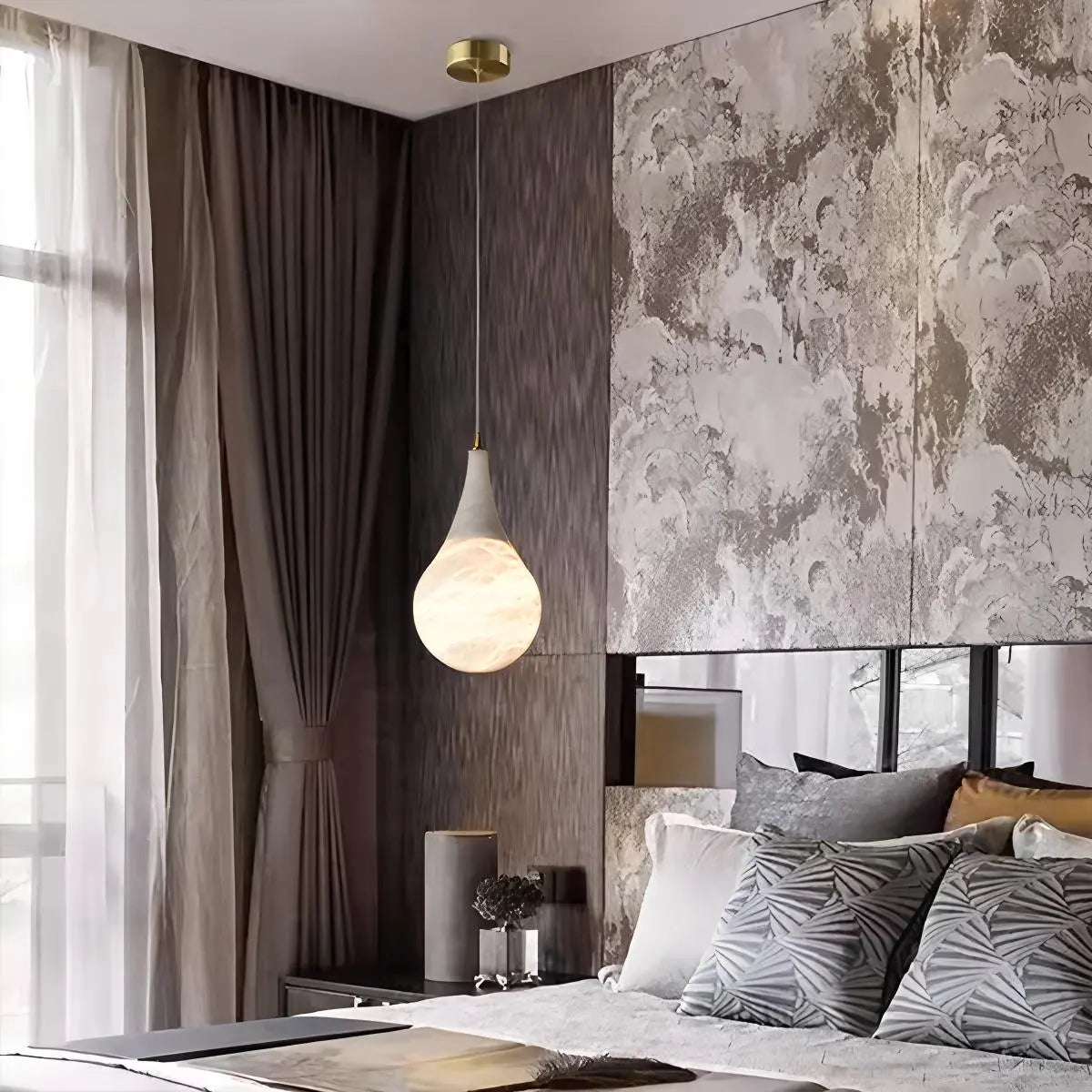 Antizer Creative Waterdrop Spanish Alabaster Pendant Light