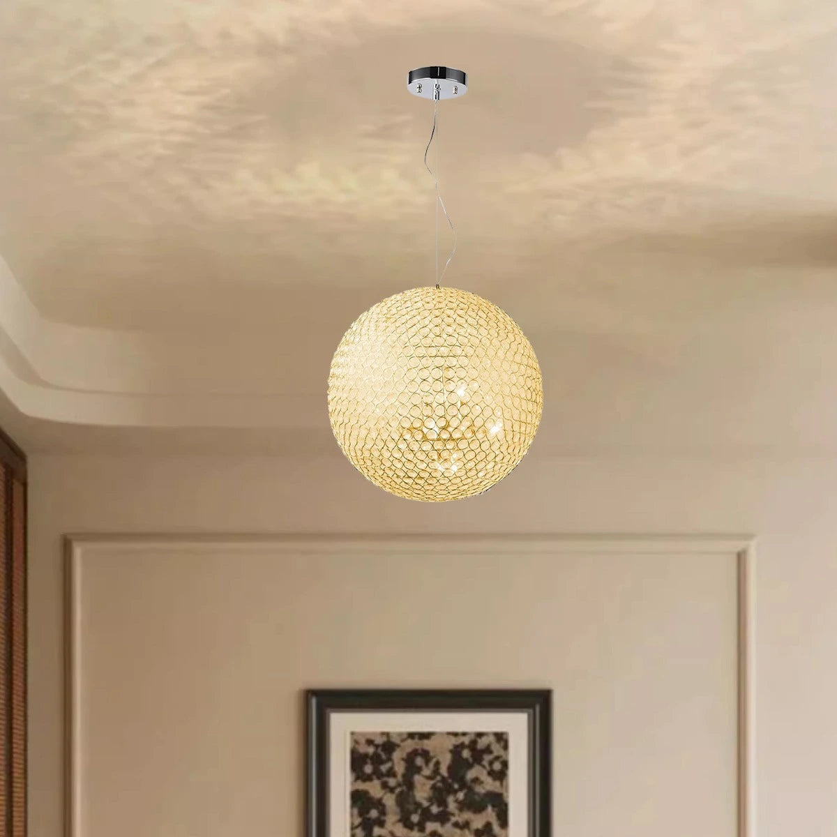 Antizer Creative Crystal Ball Chandelier for Dining Room