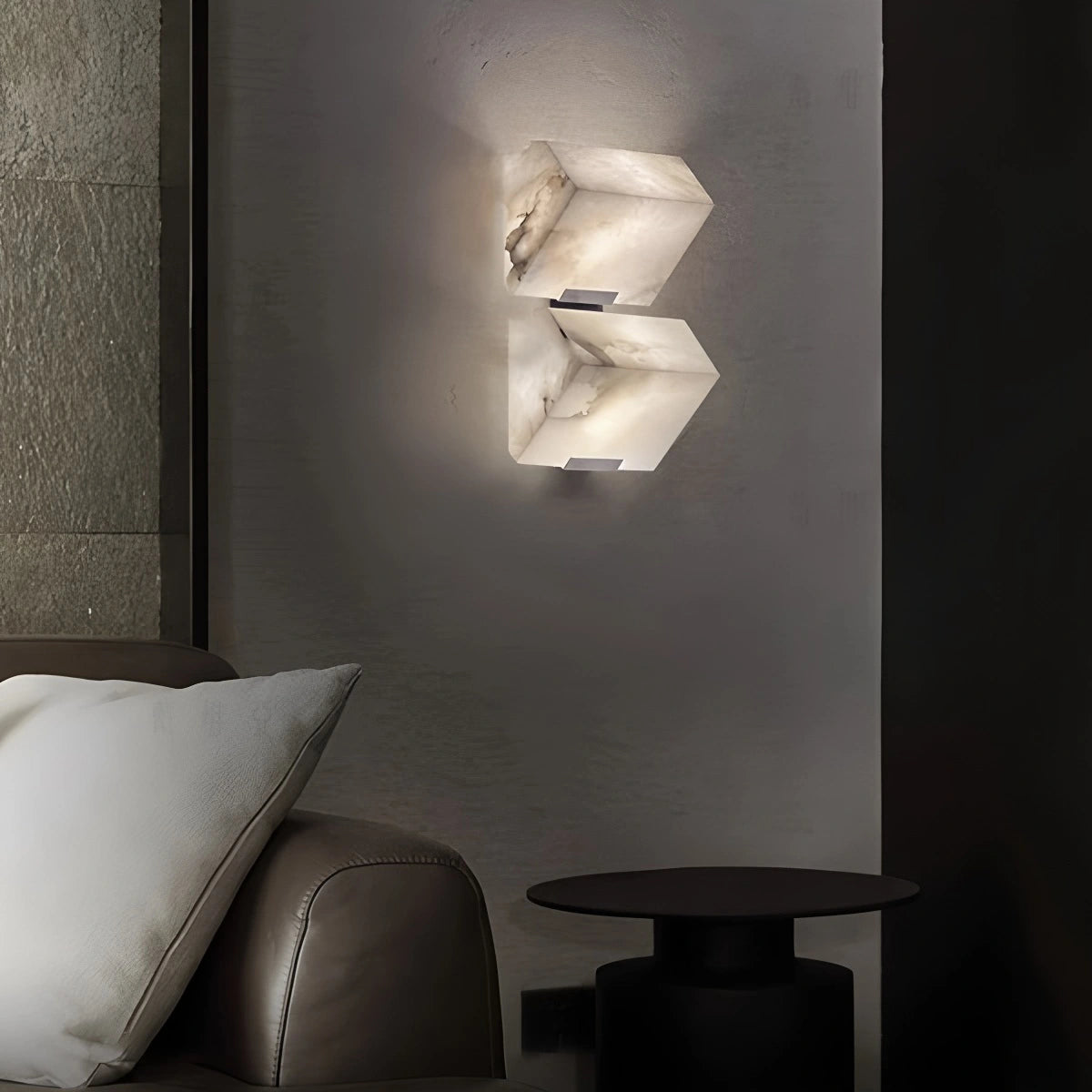 Antizer Triple Sloping Block Spanish Alabaster Wall Sconce