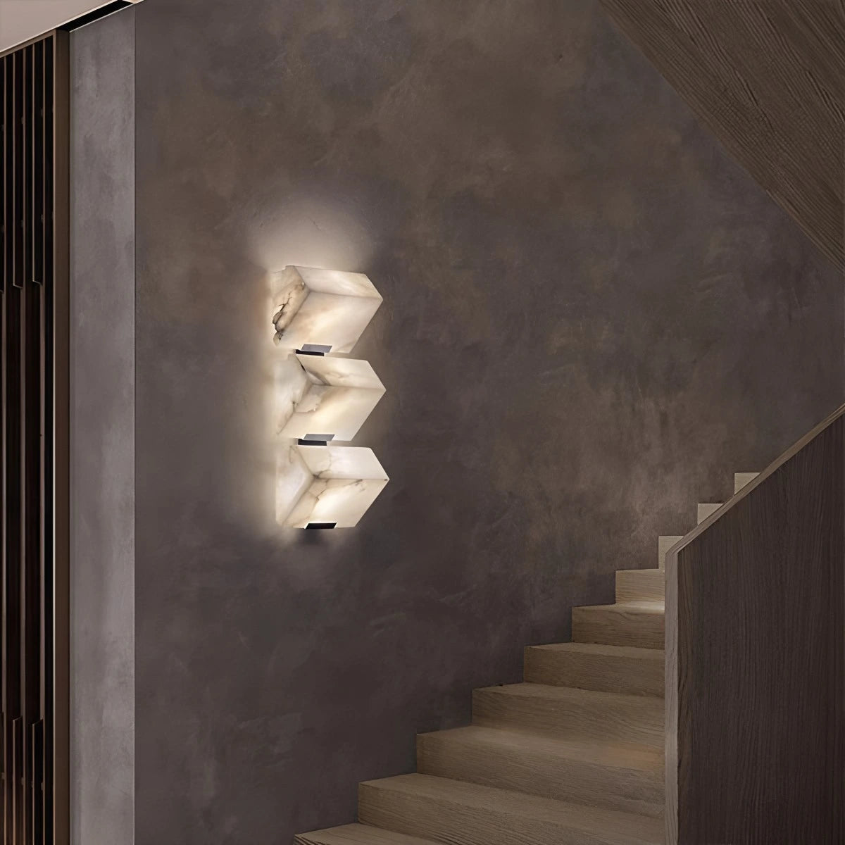 Antizer Triple Sloping Block Spanish Alabaster Wall Sconce