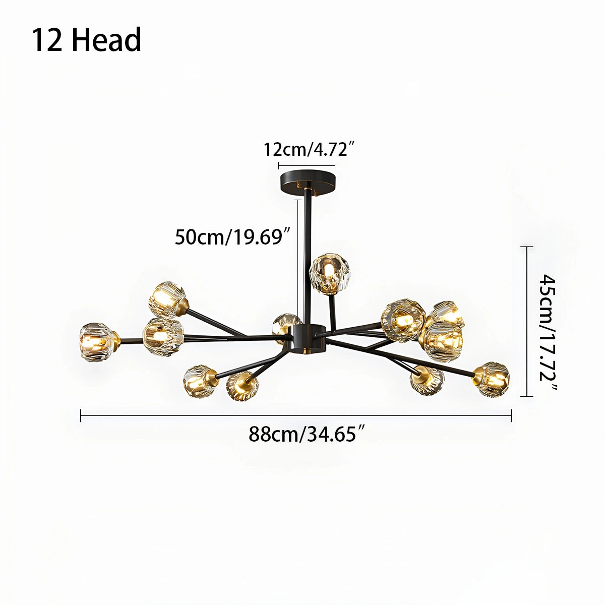 Antizer Crystal Ball Round Cluster Chandelier