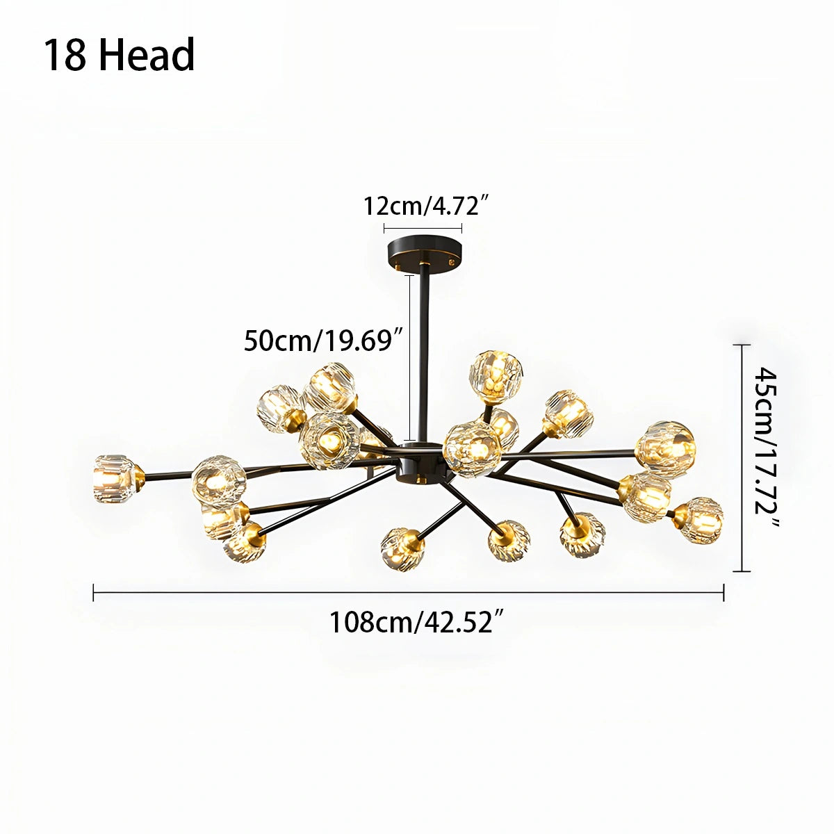 Antizer Crystal Ball Round Cluster Chandelier