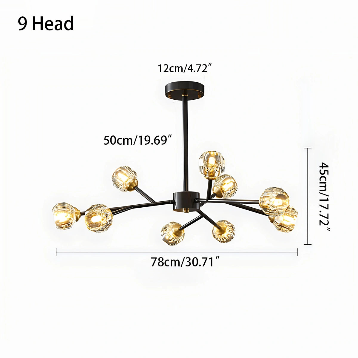Antizer Crystal Ball Round Cluster Chandelier
