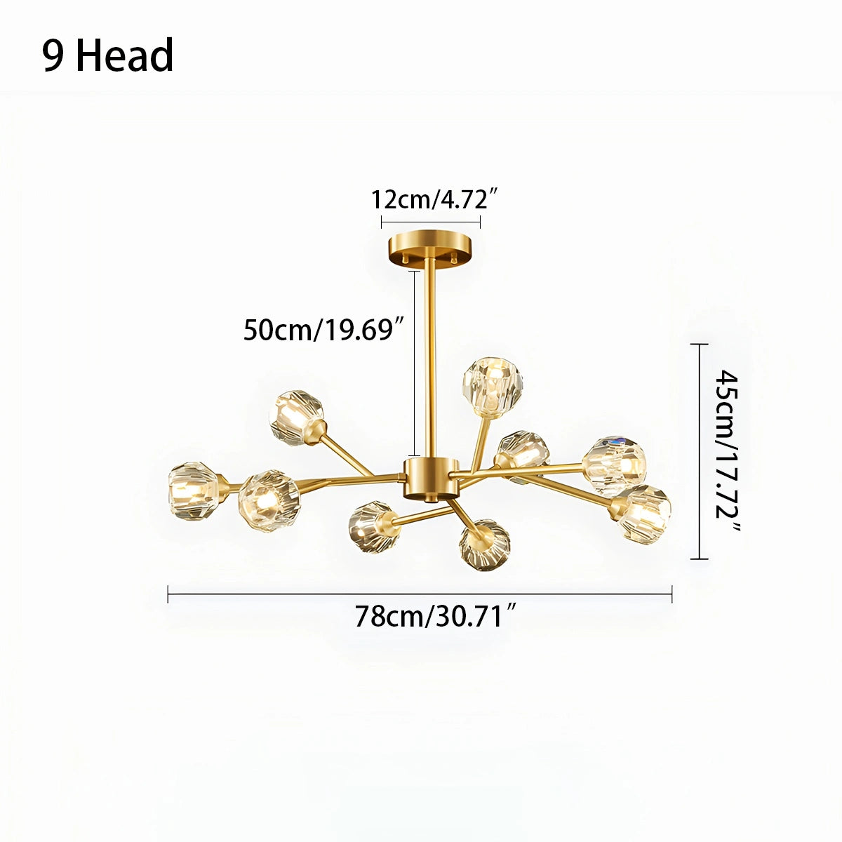 Antizer Crystal Ball Round Cluster Chandelier