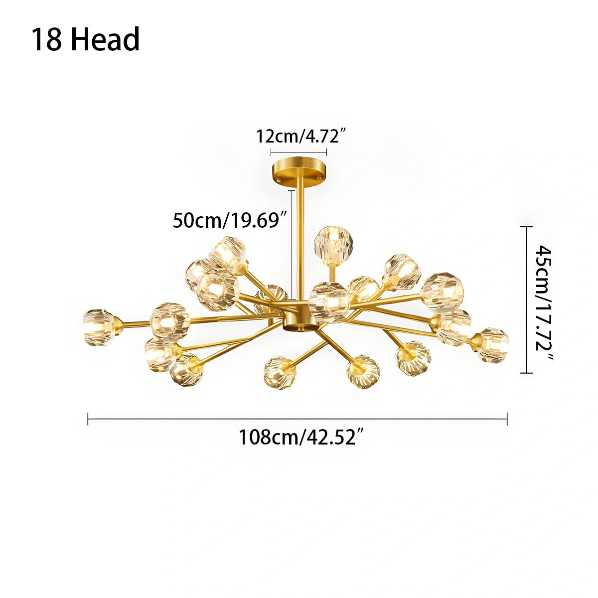 Antizer Crystal Ball Round Cluster Chandelier