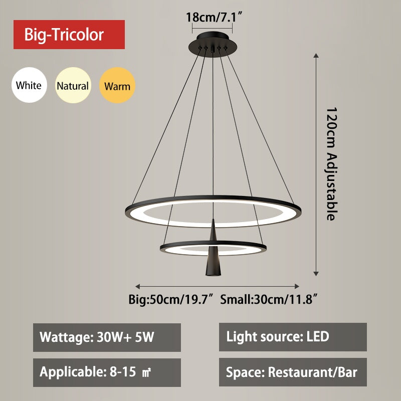 Acrylic Double Layer Pendant Light for Living Room