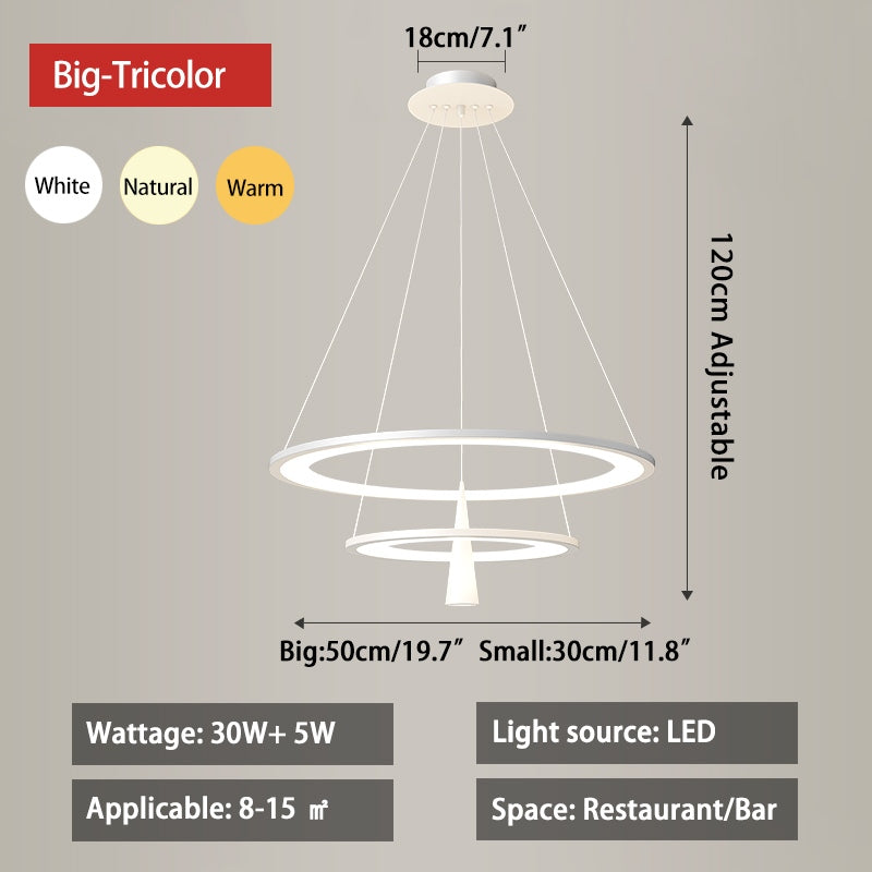 Acrylic Double Layer Pendant Light for Living Room