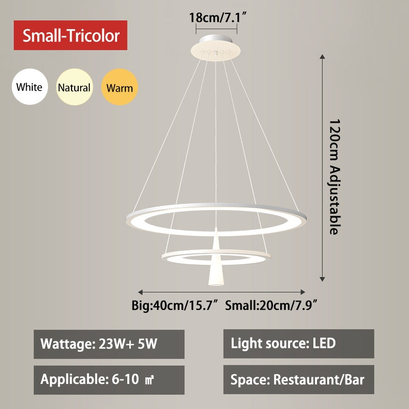 Acrylic Double Layer Pendant Light for Living Room