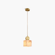 Antizer All Copper Geometric Spanish Alabaster Pendant Light