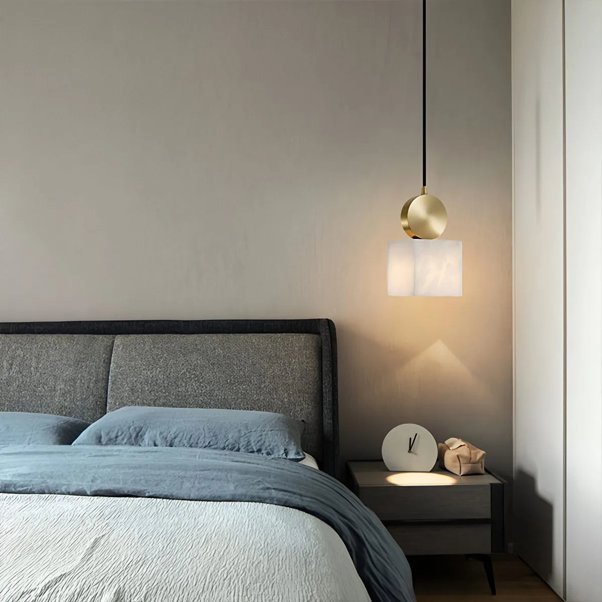 Antizer All Copper Geometric Spanish Alabaster Pendant Light