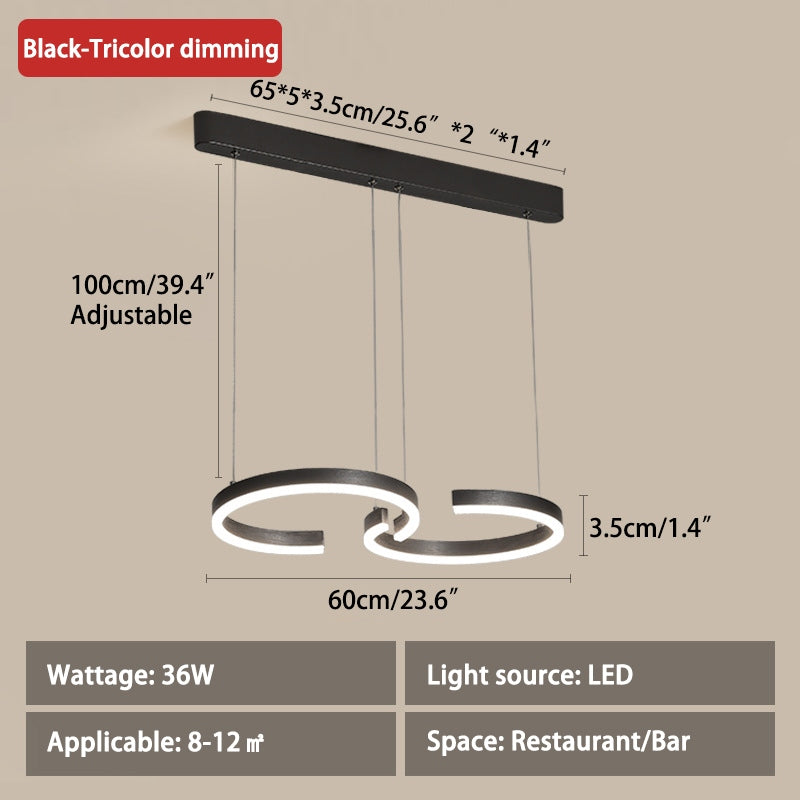 Antizer Nordic Light Luxury Double C Pendant Light