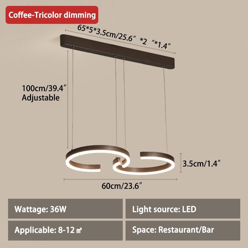 Antizer Nordic Light Luxury Double C Pendant Light