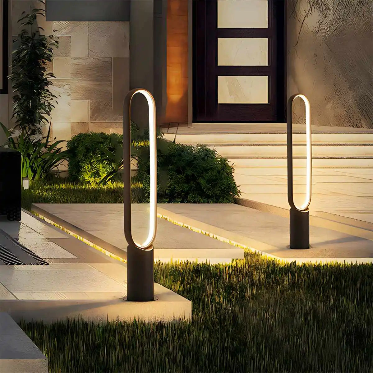 Outdoor Oval Lawn Lights Inner Glow & Outer Glow