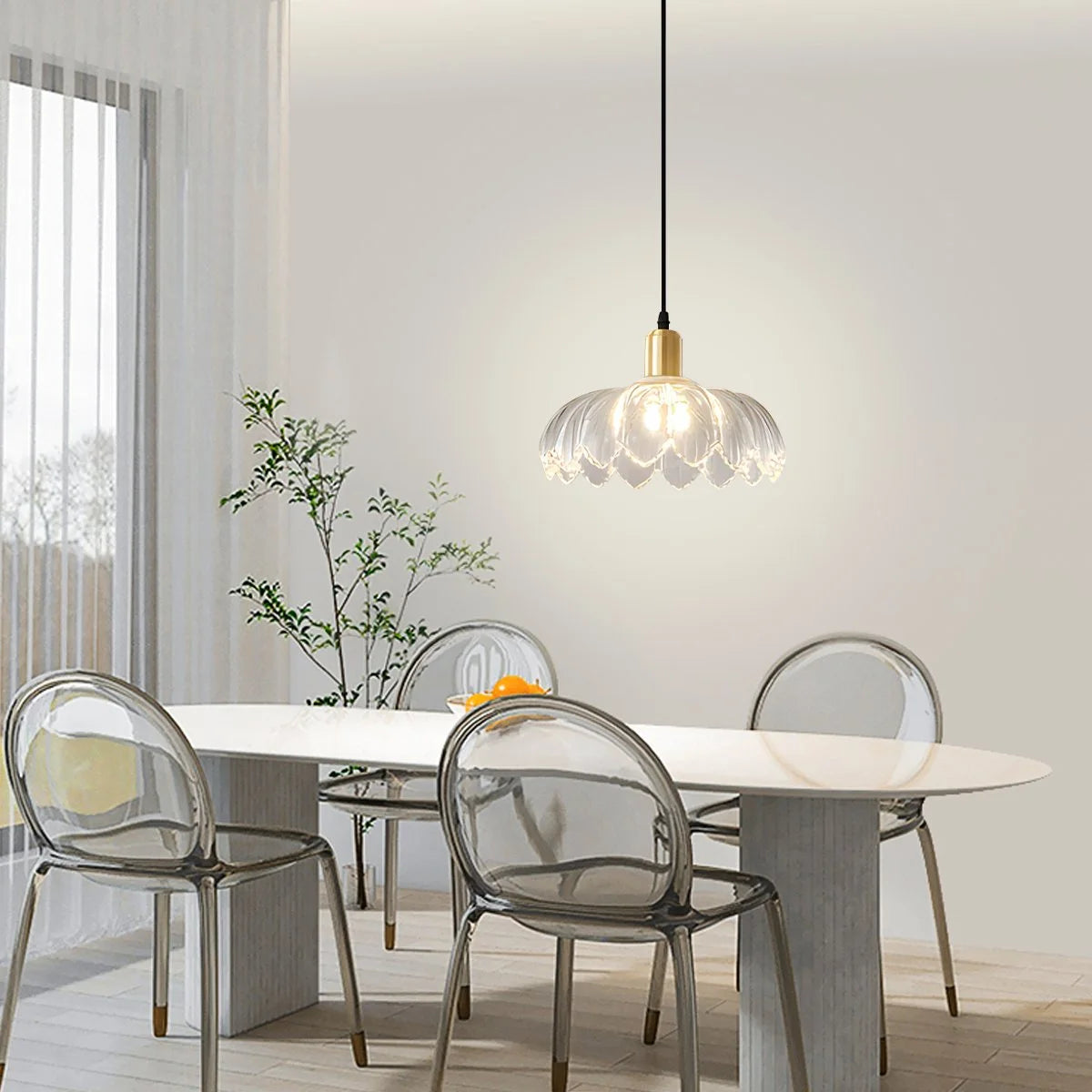 Antizer European Style Copper Glass Ceiling Lamp-H