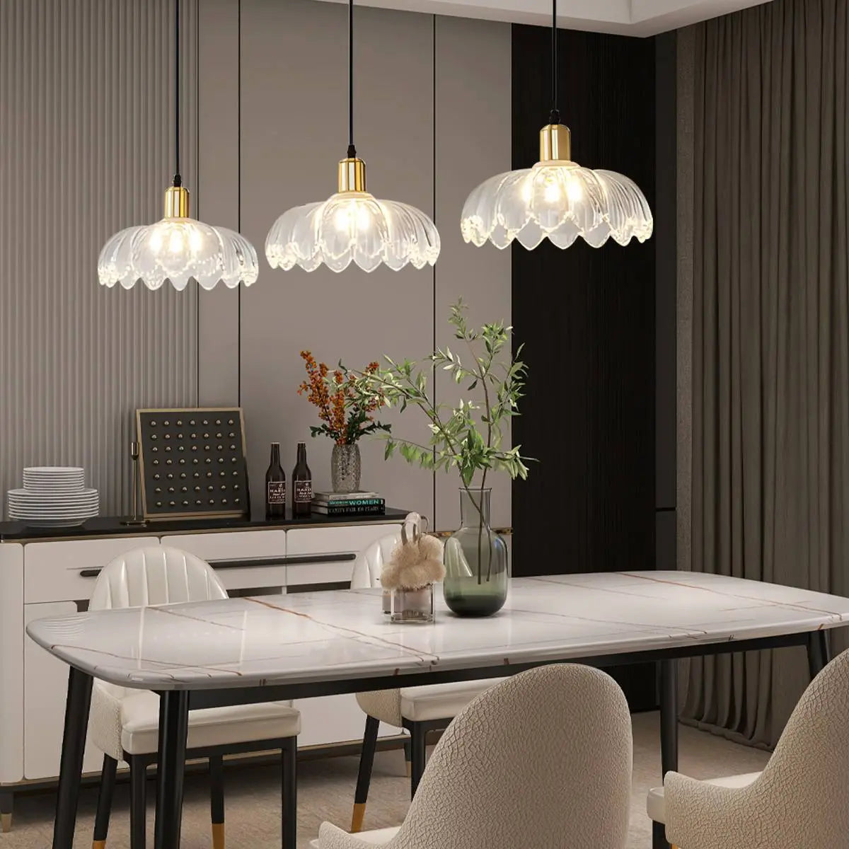 Antizer European Style Copper Glass Ceiling Lamp-H