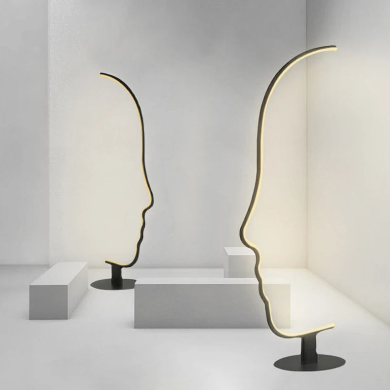 Facial Profile Sculptural Floor Lamp