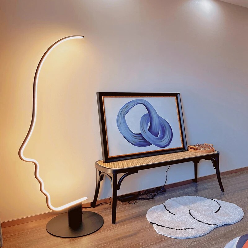 Facial Profile Sculptural Floor Lamp