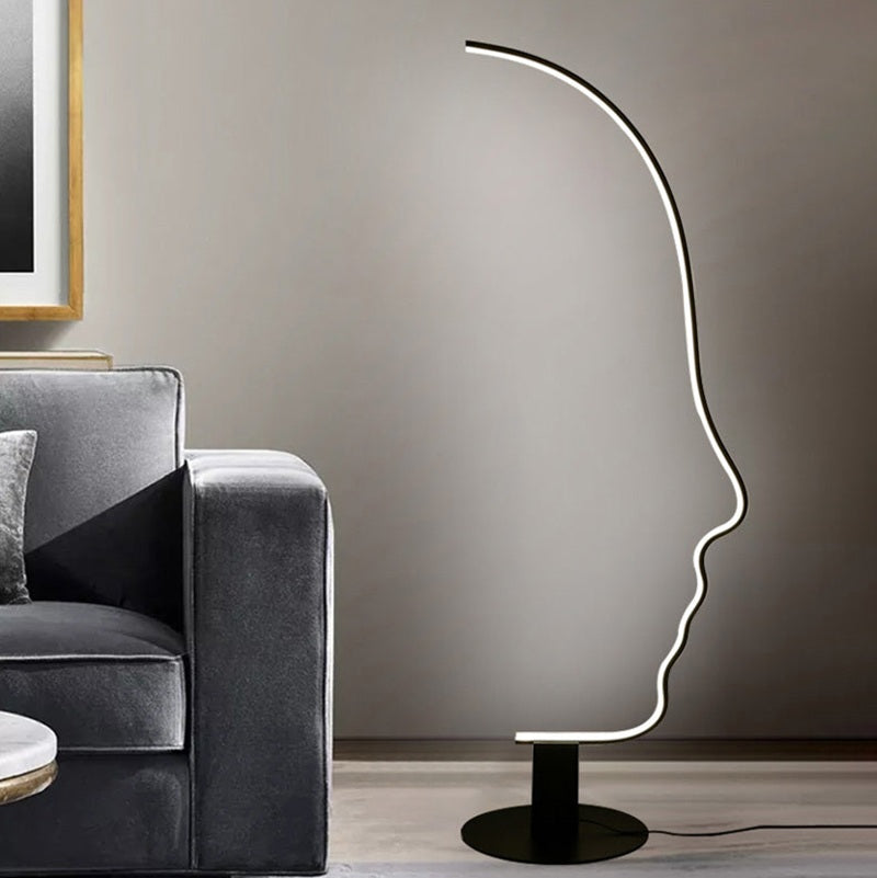 Facial Profile Sculptural Floor Lamp