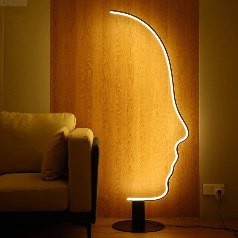 Facial Profile Sculptural Floor Lamp