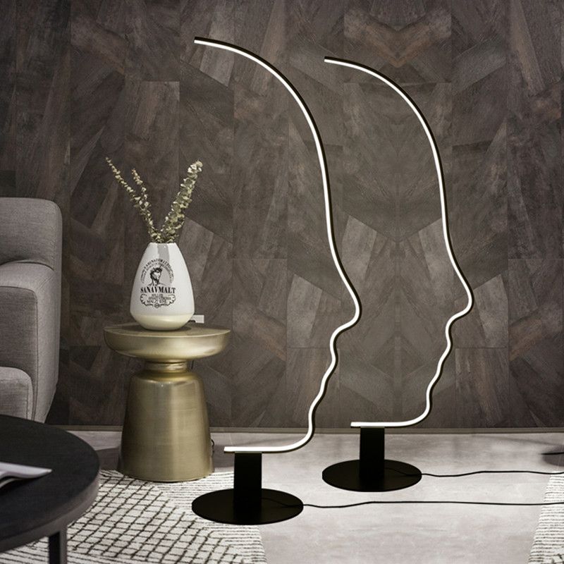 Facial Profile Sculptural Floor Lamp