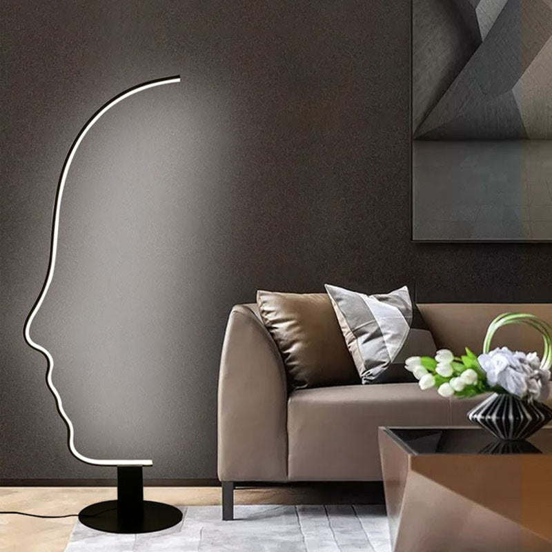 Facial Profile Sculptural Floor Lamp